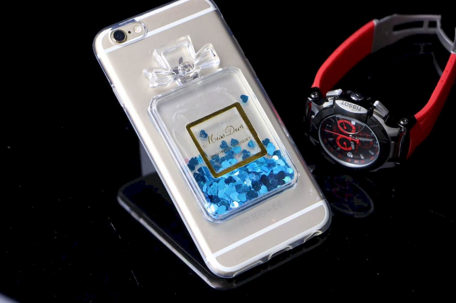 iPhone 7 PERFUME Glitter Shake Star Dust Case (Blue)
